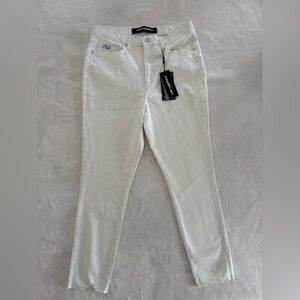 NWT Karl Lagerfeld Paris | 12 | White Denim High Rise Ankle Length Slim Leg